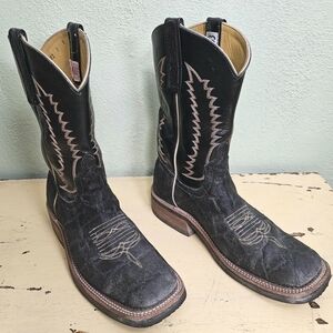 Mens Anderson Bean Black Elephant Western Boots 7B